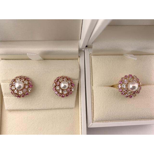 てなグッズや TASAKI 【極美品】Tasaki/田崎ピンクサファイアK18イヤリングとリング12号セット イヤリング 