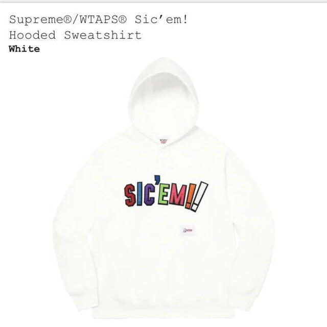 最安値！supreme wtaps Sic’em! Hooded