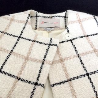 レディース【美品】PAUL & JOE SISTER フランス製素材 ウールチェックコート