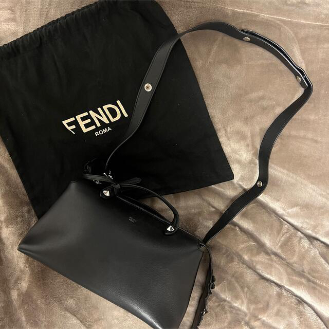 FENDI.2wayフラワー付きバイザウェイ.ブラック.ショルダーハンドバッグ 6