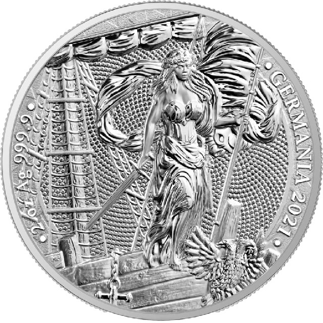 2オンス 2021 ゲルマニア 銀貨 純銀 メダル 証明書付き BU