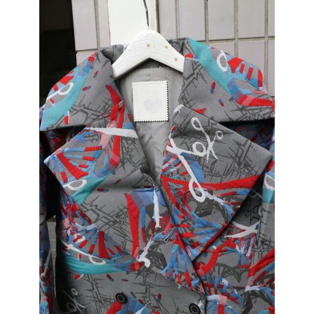 ha za ma ハザマ DRUG 20aw ジャガード 総柄 トレンチコート メンズのジャケット/アウター(トレンチコート)の商品写真