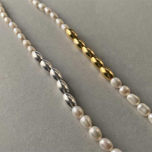 Ameri VINTAGE(アメリヴィンテージ)のMetal mix pearl bracelet gold No.746 レディースのアクセサリー(ブレスレット/バングル)の商品写真