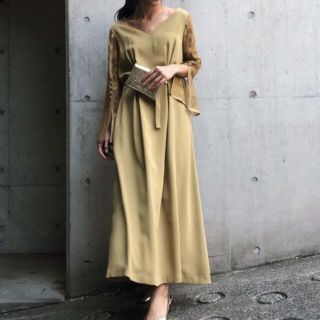 アメリヴィンテージ(Ameri VINTAGE)のアメリヴィンテージ / LACE SLEEVE REFINED DRESS(ロングドレス)