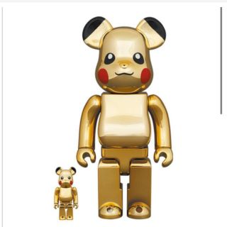 メディコムトイ(MEDICOM TOY)のBE@RBRICK ピカチュウ GOLD CHROME Ver 400%100%(キャラクターグッズ)