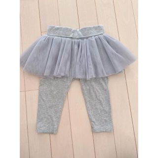 ベビーギャップ(babyGAP)の美品(靴下おまけ付)baby gap チュールレギンス　スカッツ　グレー(パンツ)