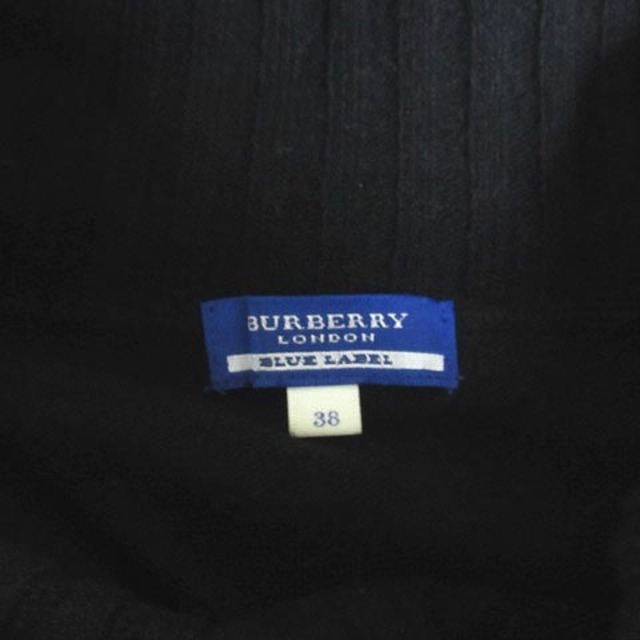 BURBERRY BLUE LABEL(バーバリーブルーレーベル)のバーバリーブルーレーベル 長袖ニット セーター オフタートル 黒 38 レディースのワンピース(その他)の商品写真