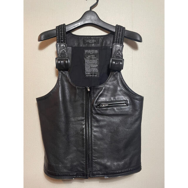【同梱不可】 UNUSED - UNUSED アンユーズド　レザーベスト　leather vest black ベスト