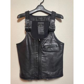 アンユーズド(UNUSED)のUNUSED アンユーズド　レザーベスト　leather vest black(ベスト)