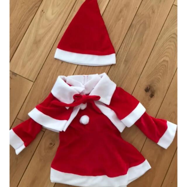 クリスマス　サンタ衣装　キッズサンタ　ワンピース　90 キッズ/ベビー/マタニティのキッズ服女の子用(90cm~)(ワンピース)の商品写真