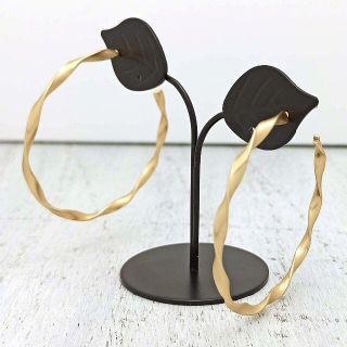 ツイスト フープピアス ひねり ゴールド 5cm スタッドピアス アクセサリー(ピアス)