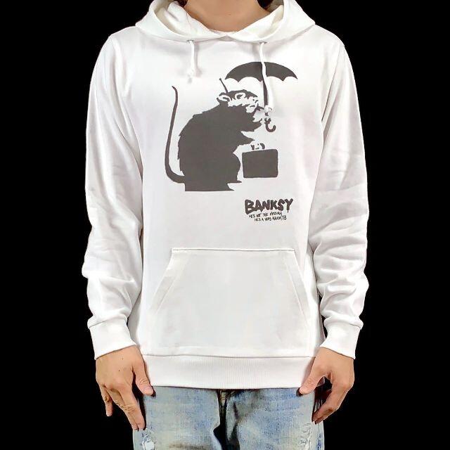 【プリント パーカー】新品 BANKSY スケーター ストリート ファッション