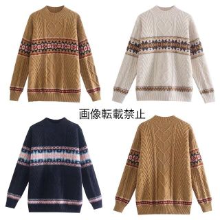 ザラ(ZARA)の🎄12月新作🎅6987◆3color デザイン ケーブル編み ニット セーター(ニット/セーター)