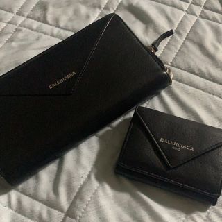 2019美品◆BALENCIAGA バレンシアガ 男女可 ペーパー 長財布 黒◆