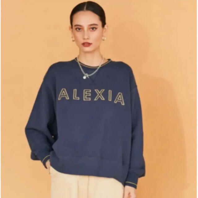 ALEXIA STAM(アリシアスタン)の完売品！Line Rib Front Logo Sweatshirt レディースのトップス(トレーナー/スウェット)の商品写真