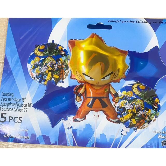 ドラゴンボール 誕生日飾り　バルーン　風船　5点セット　キャラクターバルーン エンタメ/ホビーのおもちゃ/ぬいぐるみ(キャラクターグッズ)の商品写真