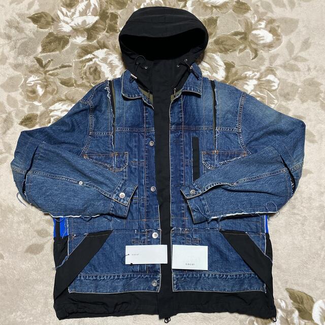 sacai(サカイ)の21aw SACAI Denim Blouson デニム　ジャケット　パーカー メンズのジャケット/アウター(Gジャン/デニムジャケット)の商品写真