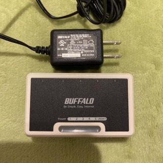 バッファロー(Buffalo)の美品‼︎ BUFFALO LSW-TX-5ECB スイッチングハブ(PC周辺機器)