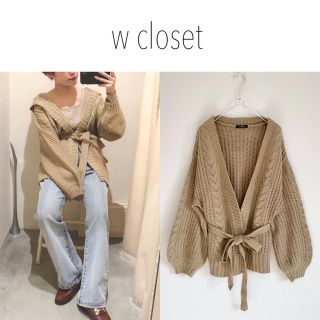 ダブルクローゼット(w closet)のw closet 3Gケーブル編みVネックニットカーディガン　アーバンリサーチ (カーディガン)