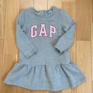 ベビーギャップ(babyGAP)のbabyGAP 長袖 ワンピース グレー 100(ワンピース)