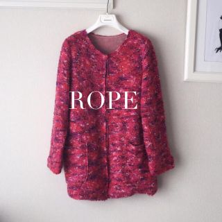 ロペ(ROPE’)のROPEウール&アルパカ混ジャケット(ノーカラージャケット)