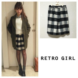 レトロガール(RETRO GIRL)のレトロガール ボックスチェック スカート(ひざ丈スカート)