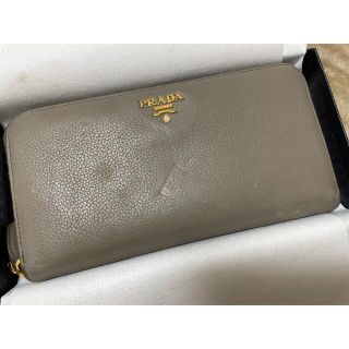 プラダ(PRADA)のベガルタ様専用【箱付き】プラダ ラウンドファスナー 長財布 グレー(財布)