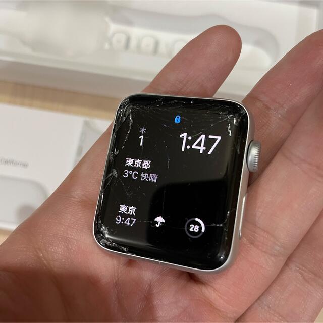 液晶破損ジャンク品】Apple Watch Series3 42mm シルバー