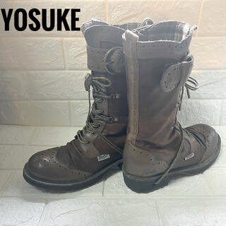 ヨースケ(YOSUKE)の高級 YOSUKE レースアップブーツ ウイングチップ メダリオン サイドジップ(ブーツ)