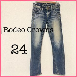 ロデオクラウンズ(RODEO CROWNS)のロデオクラウンズ レディース デニム 24 スキニー ブルー 美品(デニム/ジーンズ)