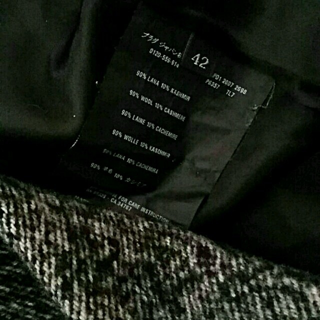 さき様専用】PRADA コート size42 白×黒 ツイード さき様専用】PRADA コート size42 白×黒 ツイード
