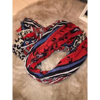 ザラ(ZARA)のSpanish style red silk scarf (バンダナ/スカーフ)