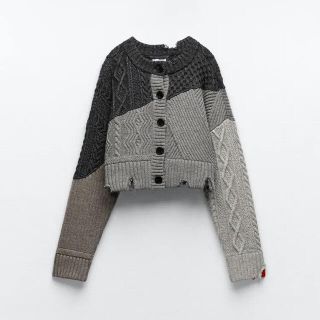 ザラ(ZARA)のZARA Adererror ジッパー クロップド カーディガン(カーディガン)