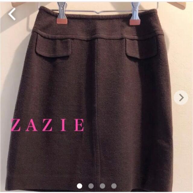 ZAZIE(ザジ)のひざ丈スカート ダークブラウン  レディース    A-16 レディースのスカート(ひざ丈スカート)の商品写真