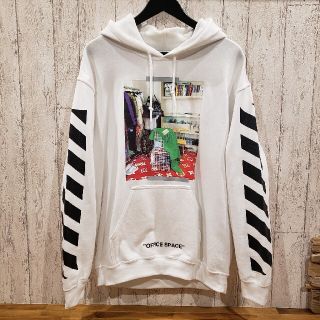 OFF-WHITE オフホワイト 16AW YOU CUT ME OFF Print Logo Pullover Hoodie ユーカットミーオフ プリントロゴプルオーバーフーディ パーカー ブラック