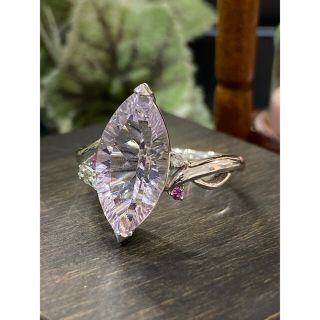 アメシスト 3.85ct 他 K18WG リング(リング(指輪))