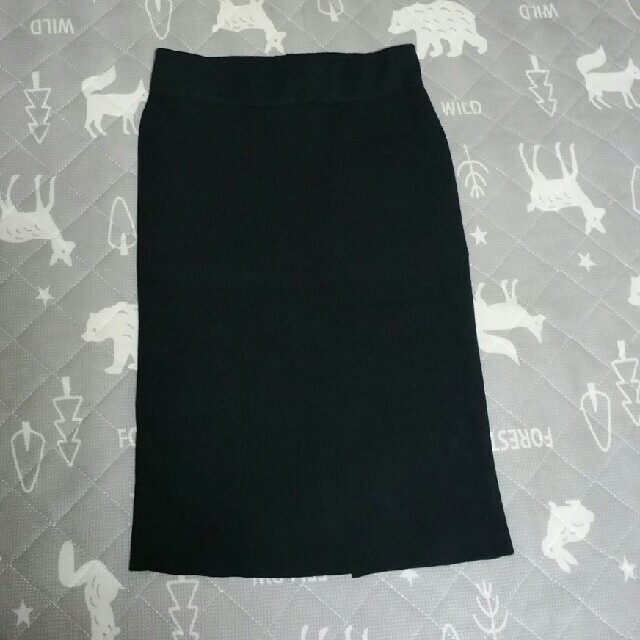 fifth(フィフス)のfifth リブニットスカート 黒 レディースのスカート(ひざ丈スカート)の商品写真
