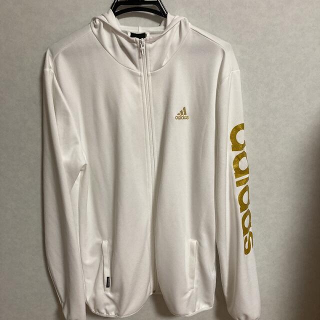 adidas(アディダス)のアディダス　ジップアップパーカー　白　 メンズのトップス(パーカー)の商品写真