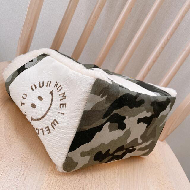 【 sale ♫ 】モコモコボア × カモフラ ☆ smileトートバック ☆ 【 sale ♫ 】モコモコボア × カモフラ ☆ smileトートバック ☆