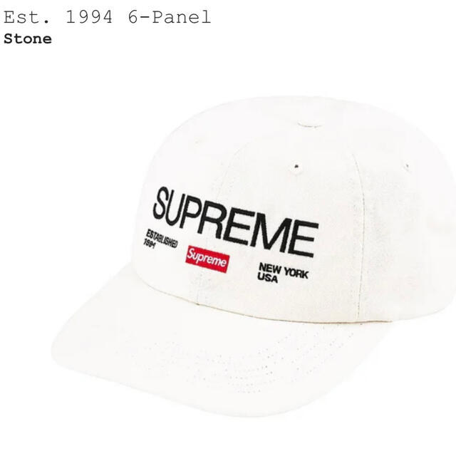 supreme Est.1994 6-panel キャップ