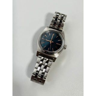 ニクソン(NIXON)の【電池新品の美品】NIXONのSMALL TIME TELLER 銀×濃紺☆(腕時計)