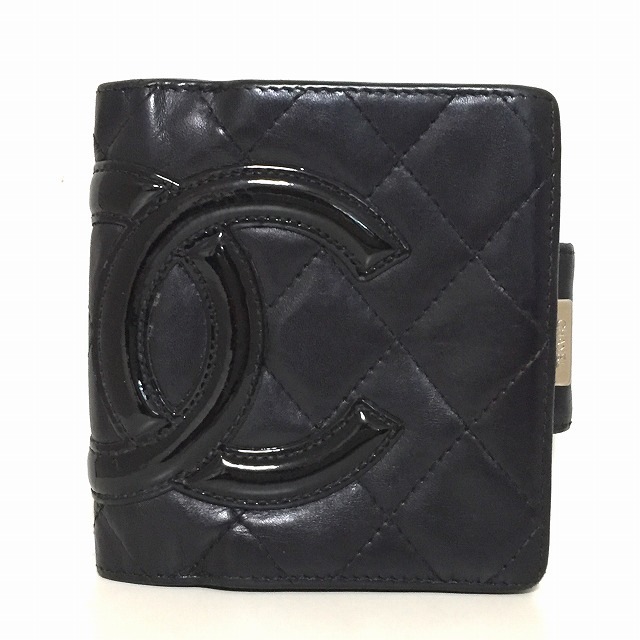 CHANEL - シャネル 2つ折り財布 カンボンライン 黒の通販 by ブラン ...