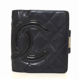 シャネル(CHANEL)のシャネル 2つ折り財布 カンボンライン 黒(財布)