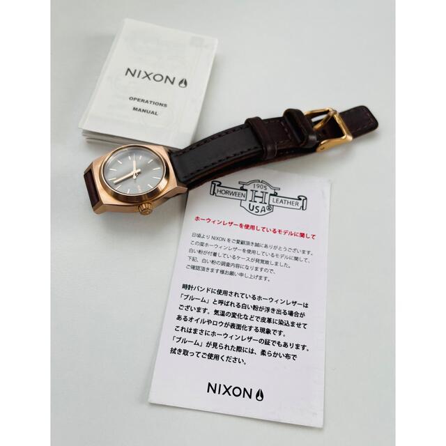 【電池新品の美品】NIXONのTIMETELLER ホワイトのレザーベルト☆