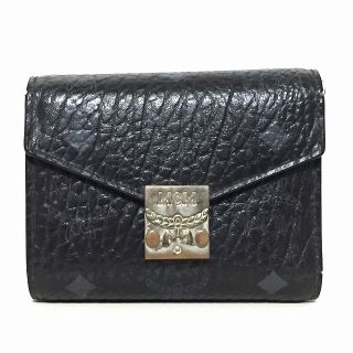 エムシーエム(MCM)のエムシーエム 3つ折り財布 - 黒×グレー(財布)