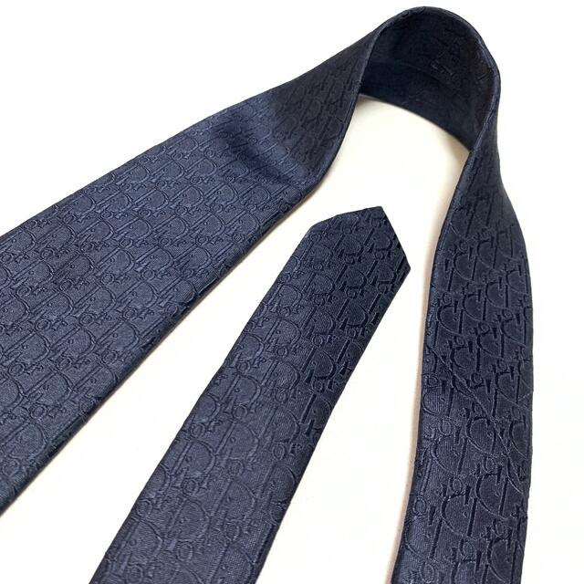 ☆極美品 試着程度☆ディオール トロッター柄 ネクタイ(ネイビー ☆極美品 試着程度☆ディオール トロッター柄 ネクタイ(ネイビー