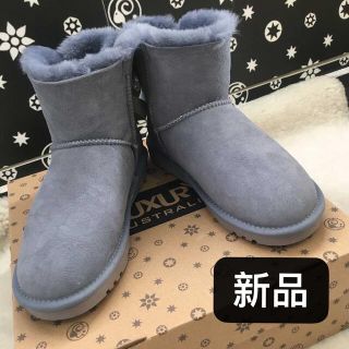 アグ(UGG)の【新品】可愛いリボンLUXURY UGG アグムートンブーツ 23CMグレー(ブーツ)