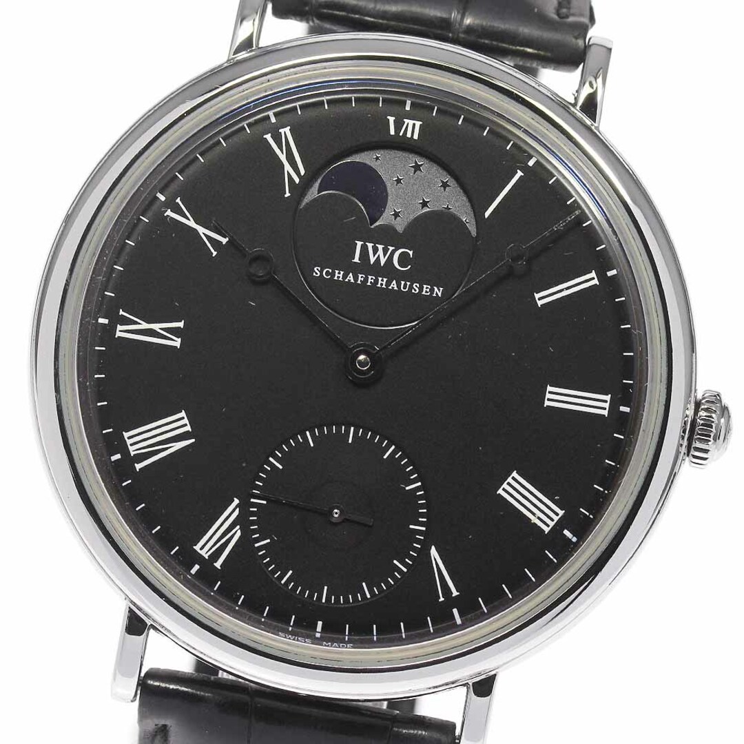 綺麗な状態文字盤☆良品【IWC SCHAFFHAUSEN】IWC ヴィンテージ ポートフィノ ムーンフェイズ cal.9880 IW544801 手巻き メンズ 【2210】【ev20】