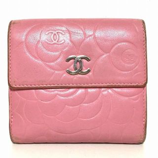 シャネル(CHANEL)のシャネル Wホック財布 カメリア ピンク(財布)