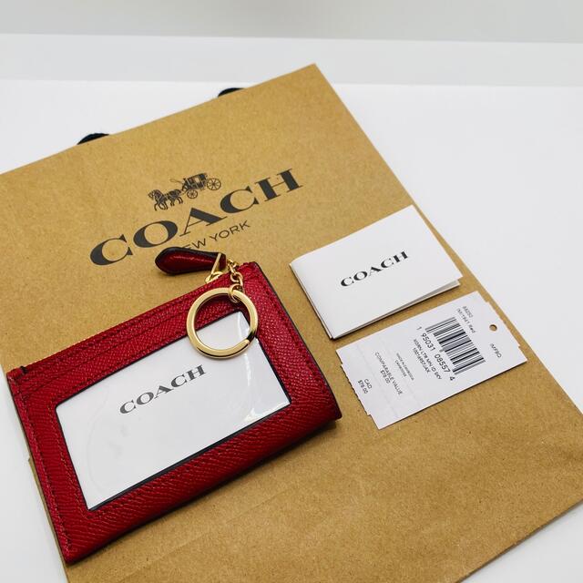 COACH ミニスキニー ID CASE 1941 レッド